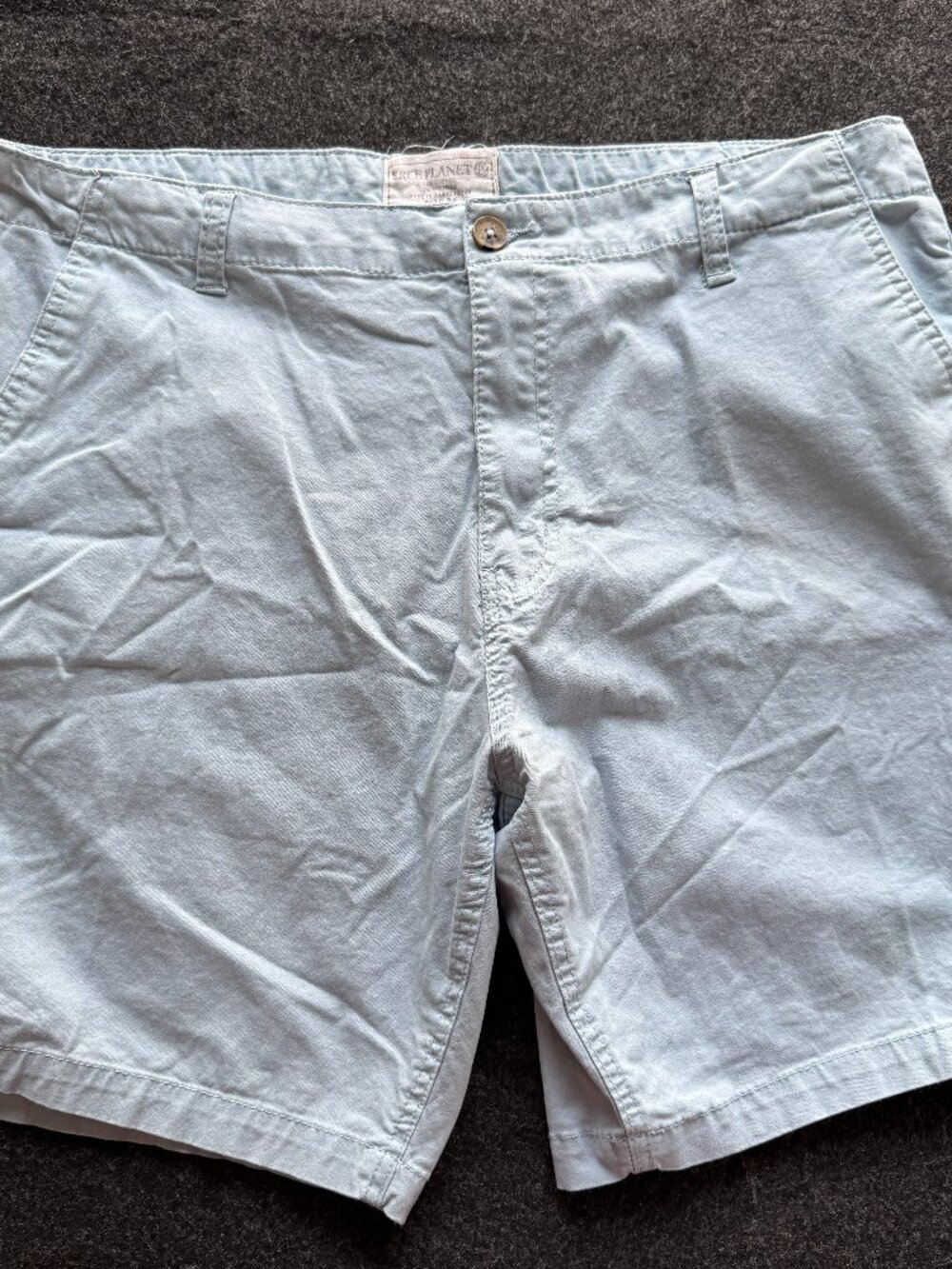 Free Planet Men's Stretch Chino Shorts Size 36 Light Blue